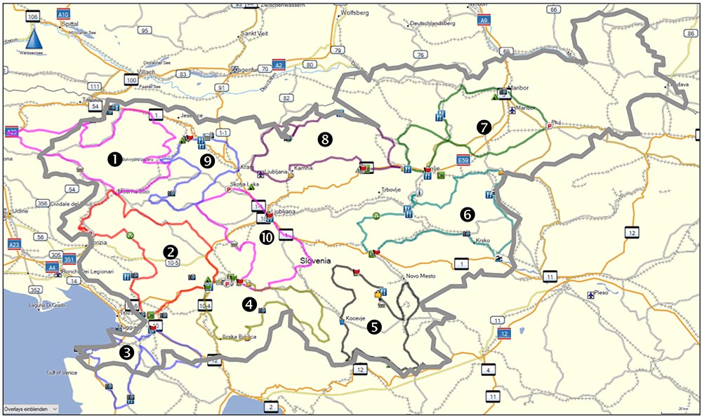 Slowenien Karte Tour01