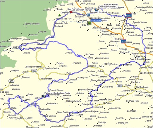 Slowenien Karte Tour09